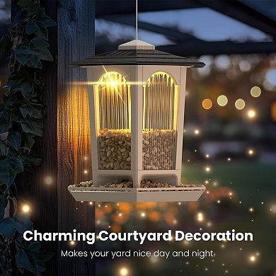 Solar Bird Feeders 2 Pack for Outdoors Hanging Attract Wild Birds