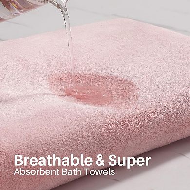 Bath Towels 4 Packs Large,Quicker to Dry Towels for Bathroom,Super Soft and Absorbent Mcirofiber