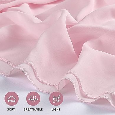 Chiffon Table Runner 1 Piece Pink Rustic Sheer Fabric for Wedding Baby Shower Birthday