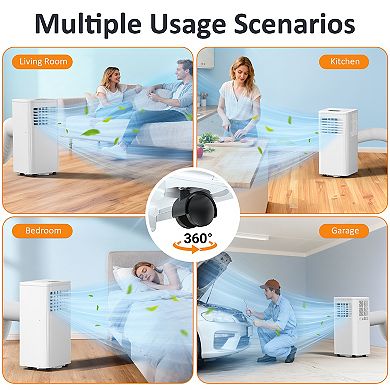 6,000 BTU (DOE) Portable Air Conditioner Cools 200 sq. ft. with Dehumidifier, Drain Hose and Remote