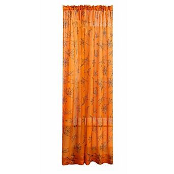 Halloween Orange Sheer Curtains 84 x 52 Inch Living Room Panels