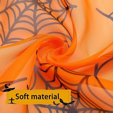 Halloween Orange Sheer Curtains 84 x 52 Inch Living Room Panels
