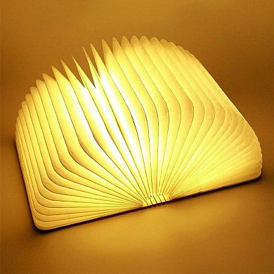 Folding Wooden Book Lamp USB Rechargeable LED Desk Night Light