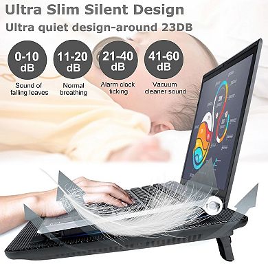 Laptop Cooling Pad 3 Fan USB Cooler Stand LED Quiet 15 to 17 Inch