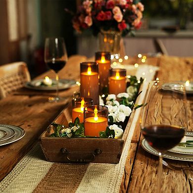 LED Pillar Candles with Remote Timer Set of 5 Flickering Flameless Candles Unbreakable Acrylic Shell