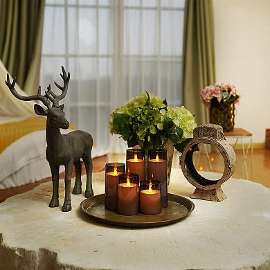 LED Pillar Candles with Remote Timer Set of 5 Flickering Flameless Candles Unbreakable Acrylic Shell