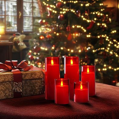 LED Flickering Candles with Remote Control and Timer Set of 9