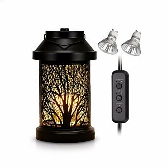 Candle Warmer Lamp Vintage Lantern with Timer Dimming Electric Wax Melt Bedroom Decor Gift (2 Bulbs)