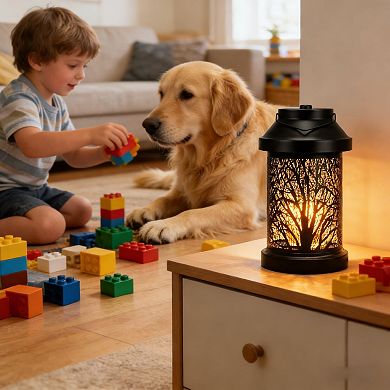 Candle Warmer Lamp Vintage Lantern with Timer Dimming Electric Wax Melt Bedroom Decor Gift (2 Bulbs)