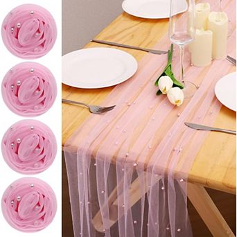 4-Pack Tulle Table Runner Rustic Boho Wedding & Party Decor