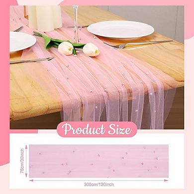 4-Pack Tulle Table Runner Rustic Boho Wedding & Party Decor