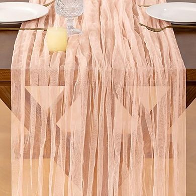 1 Pack Cheesecloth Table Runner, Boho Gauze, Rustic Party Decor
