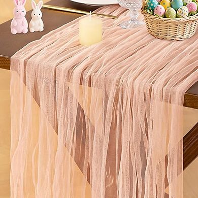 1 Pack Cheesecloth Table Runner, Boho Gauze, Rustic Party Decor