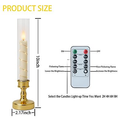 6 Flickering LED Pillar Candles with Timer Remote Embedded Star String Lights Flameless Home Decor