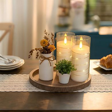 LED Flickering Candles with Remote Timer 6pcs Battery Operated Embedded String Lights 3x6 Inch