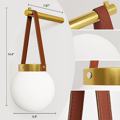 Battery Operated Wall Sconces Set of 2 with Remote Control, Rechargeable Wireless Globe Lights