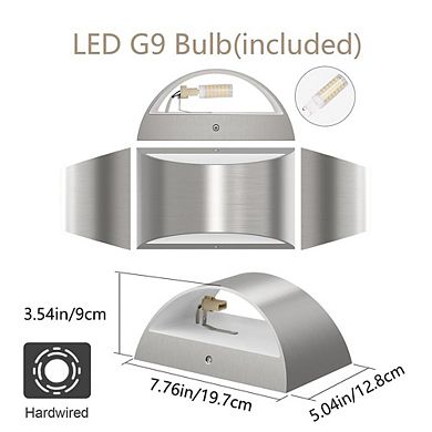 Nickel Modern LED Wall Sconce Hardwired Indoor Up Down Light Living Room Bedroom Hallway