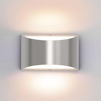 Nickel Modern LED Wall Sconce Hardwired Indoor Up Down Light Living Room Bedroom Hallway