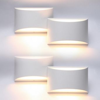 Nickel Modern LED Wall Sconce Hardwired Indoor Up Down Light Living Room Bedroom Hallway