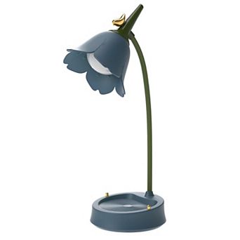 LED Desk Lamp Cordless Rechargeable Touch Dimmable Eye-Caring Adjustable Gooseneck Flower Design