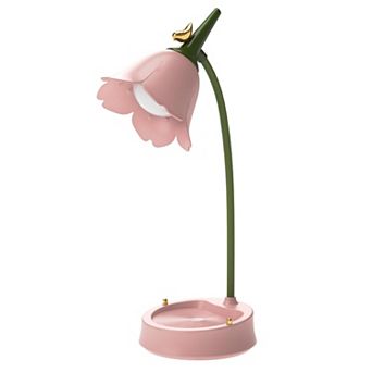 LED Desk Lamp Cordless Rechargeable Touch Dimmable Eye-Caring Adjustable Gooseneck Flower Design