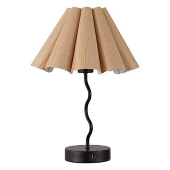 Pleated Table Lamp Bedroom Bedside Nightstand Linen Lampshade Modern Home Office Decor