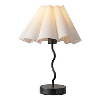 Pleated Table Lamp Bedroom Bedside Nightstand Linen Lampshade Modern Home Office Decor