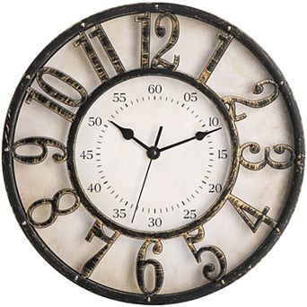 12 Inch Silent Non-Ticking Wall Clock Retro Decorative Quartz 3D Arabic Numeral for Home Office