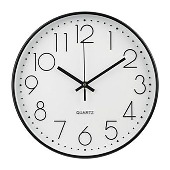 Wall Clock 12 Inch Silent Non-Ticking Quartz Modern Simple Round 3D Dial for Home Office Bedroom