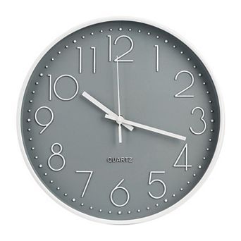 Wall Clock 12 Inch Silent Non-Ticking Quartz Modern Simple Round 3D Dial for Home Office Bedroom