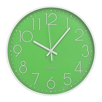 Wall Clock 12 Inch Silent Non-Ticking Quartz Modern Simple Round 3D Dial for Home Office Bedroom