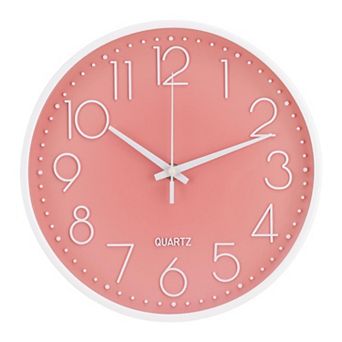 Wall Clock 12 Inch Silent Non-Ticking Quartz Modern Simple Round 3D Dial for Home Office Bedroom