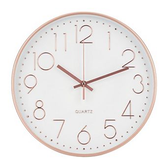 Wall Clock 12 Inch Silent Non-Ticking Quartz Modern Simple Round 3D Dial for Home Office Bedroom