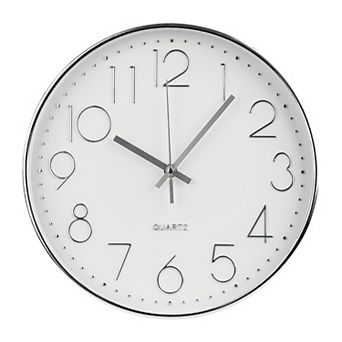 Wall Clock 12 Inch Silent Non-Ticking Quartz Modern Simple Round 3D Dial for Home Office Bedroom