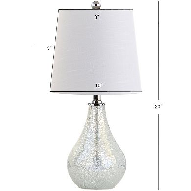 20.5" Mosaic Glass Table Lamp LED Bulb Included Linen Drum Shade Nightstand Light