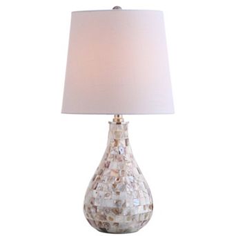 20.5" Mosaic Glass Table Lamp LED Bulb Included Linen Drum Shade Nightstand Light