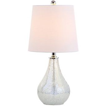 20.5" Mosaic Glass Table Lamp LED Bulb Included Linen Drum Shade Nightstand Light