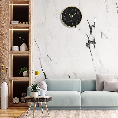 Wall Clock 12 Inch Silent Non-ticking Quartz Modern For Living Room Kitchen Bedroom Office