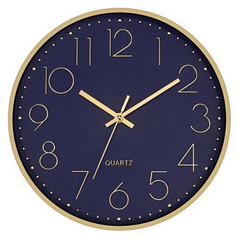 Wall Clock 12 Inch Silent Non-ticking Quartz Modern For Living Room Kitchen Bedroom Office