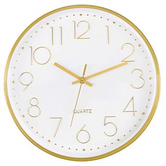 Wall Clock 12 Inch Silent Non-ticking Quartz Modern For Living Room Kitchen Bedroom Office