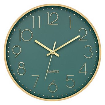 Wall Clock 12 Inch Silent Non-ticking Quartz Modern For Living Room Kitchen Bedroom Office