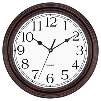 Silent Non-Ticking 12 Inch Round Classic Retro Quartz Wall Clock for Living Room Kitchen Home