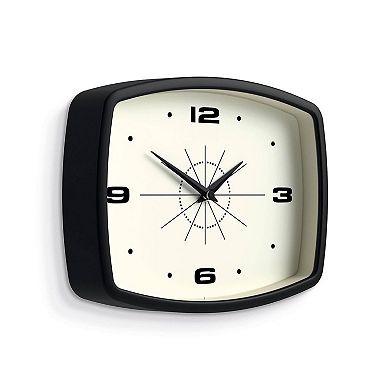 Movie Wall Clock Retro Rectangular 10 Inch Black Mid-century Modern Kitchen Living Room Office