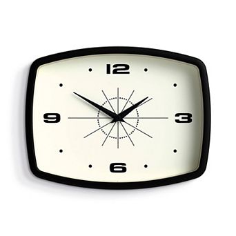 Movie Wall Clock Retro Rectangular 10 Inch Black Mid-century Modern Kitchen Living Room Office