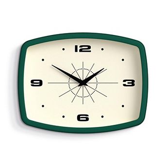 Movie Wall Clock Retro Rectangular 10 Inch Black Mid-century Modern Kitchen Living Room Office