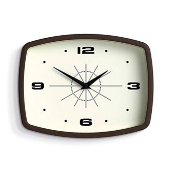 Movie Wall Clock Retro Rectangular 10 Inch Black Mid-century Modern Kitchen Living Room Office
