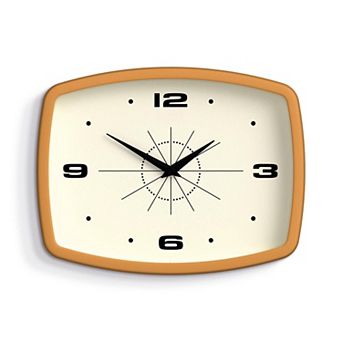 Movie Wall Clock Retro Rectangular 10 Inch Black Mid-century Modern Kitchen Living Room Office