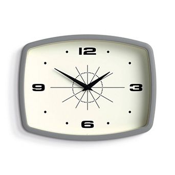 Movie Wall Clock Retro Rectangular 10 Inch Black Mid-century Modern Kitchen Living Room Office