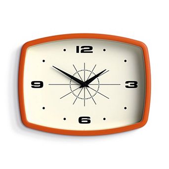 Movie Wall Clock Retro Rectangular 10 Inch Black Mid-century Modern Kitchen Living Room Office