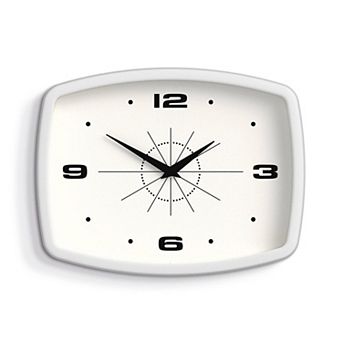 Movie Wall Clock Retro Rectangular 10 Inch Black Mid-century Modern Kitchen Living Room Office